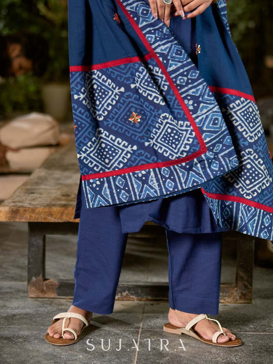 Midnight Blue Cotton Straight Pant