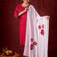 Hand-Embroidered Rayon Bandhani Kurta  - Salwar n applique dupatta optional.