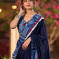 Handcrafted Indigo Hand Printed Blouse with Bold Motifs