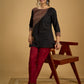 Graceful hand painted cotton ajrakh combination black top - Pant optional