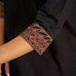 Graceful hand painted cotton ajrakh combination black top - Pant optional