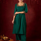 Elegant rayon kurta featuring tucks, square neck, and sparkling mirror detailing - Pant optional