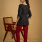 Graceful hand painted cotton ajrakh combination black top - Pant optional