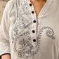 Simple Off-White Cotton Flex Straight Kurta with Minimal Hand Painting on Front & Sleeves