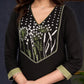 Classic-Black-Cotton-Straight-Cut-Kurta-With-Beautiful-Floral-Embroidered-Yoke--Pant-Optional