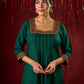 Elegant rayon kurta featuring tucks, square neck, and sparkling mirror detailing - Pant optional