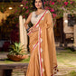 Handloom White & Mustard Checkered Cotton Saree with Delicate Crochet Border