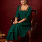 Elegant rayon kurta featuring tucks, square neck, and sparkling mirror detailing - Pant optional