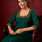 Elegant rayon kurta featuring tucks, square neck, and sparkling mirror detailing - Pant optional