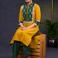 Exclusive-Mustard-Cotton-Straight-Cut-Kurta-With-Ikat-Combination-Yoke-&-Madhubani-Highlights--Pant-Optional