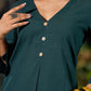 Effortless Bottle Green Cotton Kurta with Sleek Minimal Finish