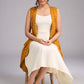 Mustard Majesty Viscose Bandhani Shrug in Flowy High Low Silhouette