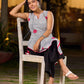 Minimal White Cotton Hand Block Printed Kurta With Bold Geometric Pattern