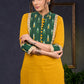 Exclusive-Mustard-Cotton-Straight-Cut-Kurta-With-Ikat-Combination-Yoke-&-Madhubani-Highlights--Pant-Optional