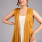 Mustard Majesty Viscose Bandhani Shrug in Flowy High Low Silhouette