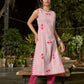 Breezy Blush Pink Cotton Kurta with Artistic Hand Block Print