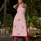 Breezy Blush Pink Cotton Kurta with Artistic Hand Block Print