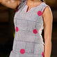 Minimal White Cotton Hand Block Printed Kurta With Bold Geometric Pattern
