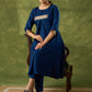 Flowy Navy Blue Rayon Kurta - Pant Optional