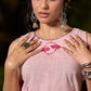 Breezy Blush Pink Cotton Kurta with Artistic Hand Block Print