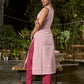 Breezy Blush Pink Cotton Kurta with Artistic Hand Block Print
