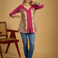 Madhubani print add charm to this magenta cotton top.