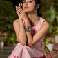Breezy Blush Pink Cotton Kurta with Artistic Hand Block Print
