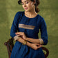 Flowy Navy Blue Rayon Kurta - Pant Optional