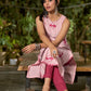 Breezy Blush Pink Cotton Kurta with Artistic Hand Block Print