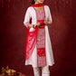 Beautiful hand-painted kurta in soft cotton-silk, perfect for special occasions - Pant and Dupatta optional.