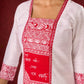 Beautiful hand-painted kurta in soft cotton-silk, perfect for special occasions - Pant and Dupatta optional.