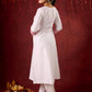 Beautiful hand-painted kurta in soft cotton-silk, perfect for special occasions - Pant and Dupatta optional.