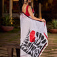 Classic White Mul Cotton Saree with Bold Hand Painting