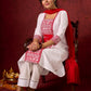 Beautiful hand-painted kurta in soft cotton-silk, perfect for special occasions - Pant and Dupatta optional.