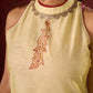 Elegant halter neck kurta in soft Chanderi with hand-painted art pant n dupatta optional