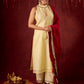 Elegant halter neck kurta in soft Chanderi with hand-painted art pant n dupatta optional