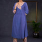 Classy-Blue-Cotton-A-Line-Kurta-Highlighted-With-Beautiful-Ajrakh-Print--Pant-Optional