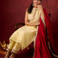 Elegant halter neck kurta in soft Chanderi with hand-painted art pant n dupatta optional