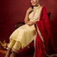 Elegant halter neck kurta in soft Chanderi with hand-painted art pant n dupatta optional