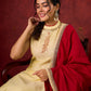 Elegant halter neck kurta in soft Chanderi with hand-painted art pant n dupatta optional
