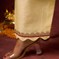Elegant halter neck kurta in soft Chanderi with hand-painted art pant n dupatta optional