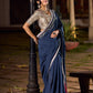 Timeless Grey Saree with Handcrafted Elegance
