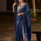 Timeless Grey Saree with Handcrafted Elegance