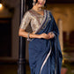 Timeless Grey Saree with Handcrafted Elegance