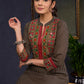 Traditional-Black-Cotton-Ajrakh-Straight-Cut-Kurta-With-Beautiful-Kutch-Mirror-Work--Pant-Optional