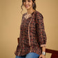 Classic black cotton ajrakh combination top