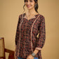Classic black cotton ajrakh combination top