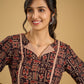 Classic black cotton ajrakh combination top