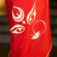 Graceful Red Chanderi Silk Saree with All-Over Handcrafted Alpana Art & Gold Trim