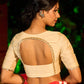 Graceful Red Chanderi Silk Saree with All-Over Handcrafted Alpana Art & Gold Trim
